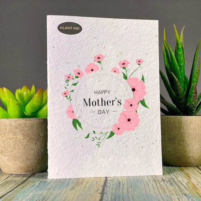 Plantable Greetings Cards - Mom Living Plantable Greetings Pink flowers - Happy Mother’s Day Prettycleanshop