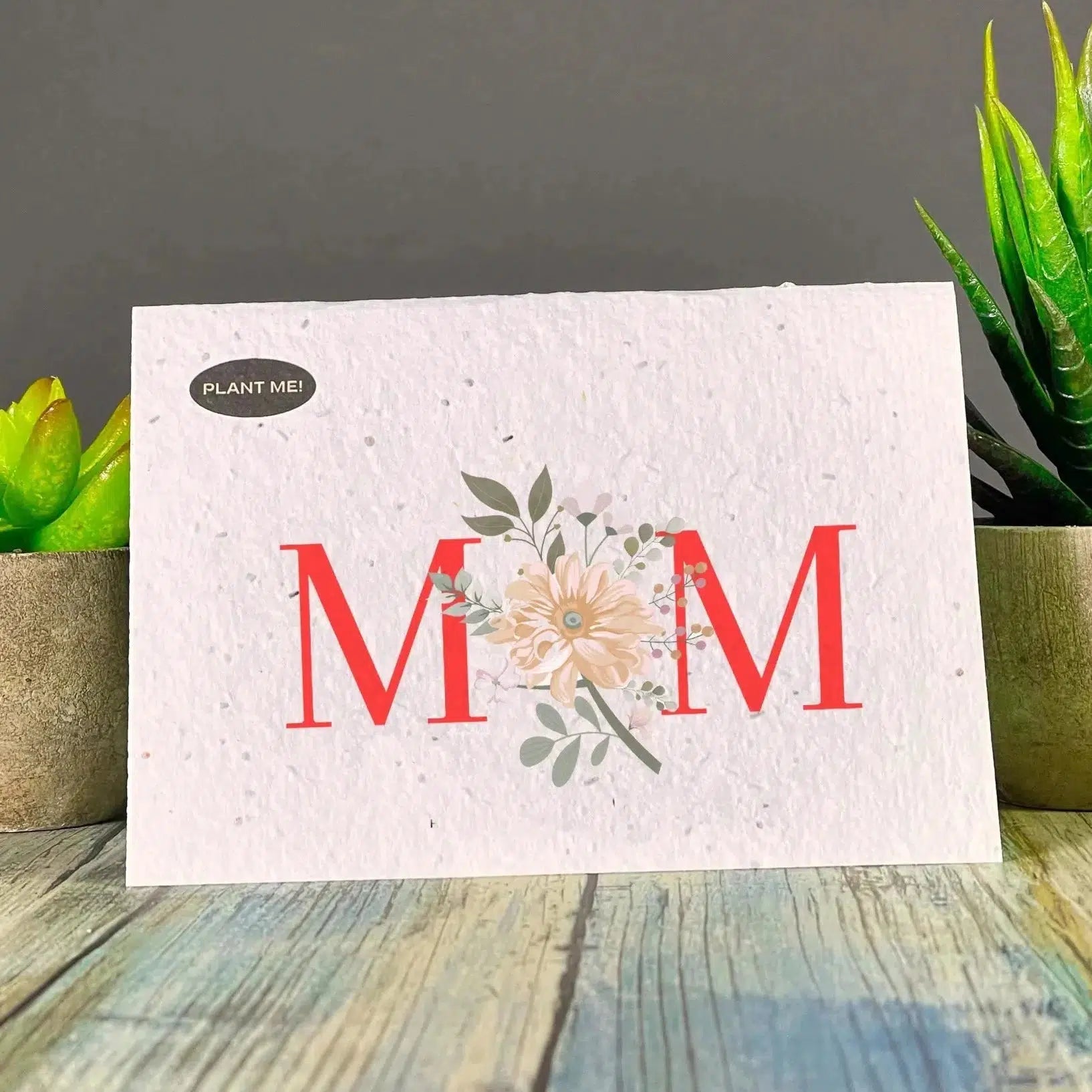 Plantable Greetings Cards - Mom Living Plantable Greetings MOM flower in the middle Prettycleanshop