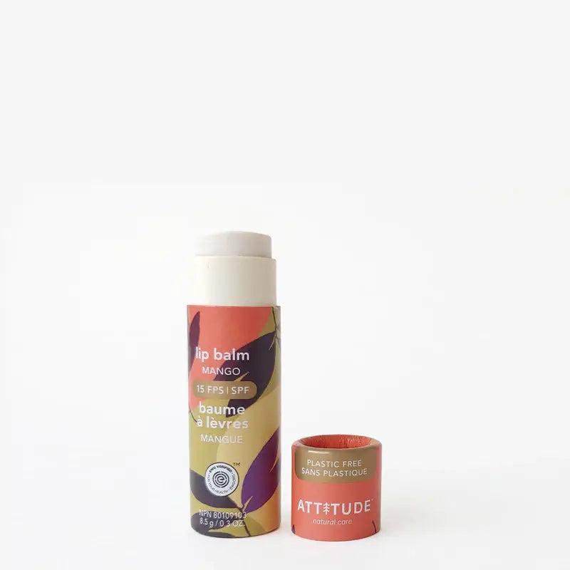 Plastic Free Lip Balm - MANGO SPF15 - by Attitude Personal Care Attitude Prettycleanshop