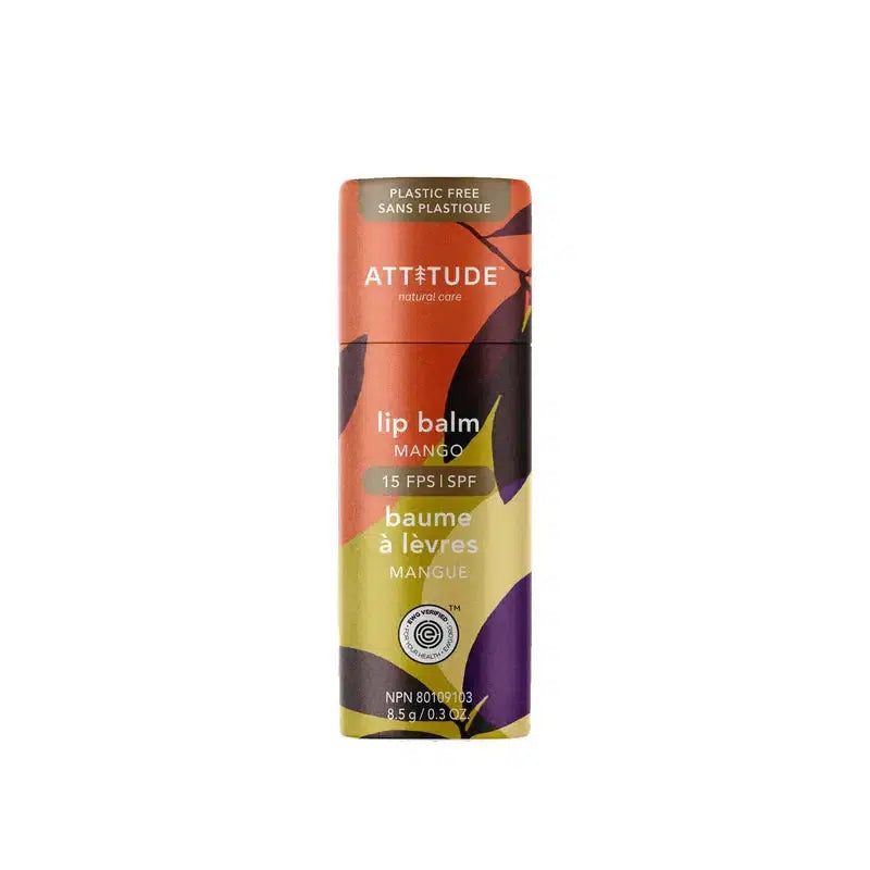Plastic Free Lip Balm - MANGO SPF15 - by Attitude Personal Care Attitude Prettycleanshop