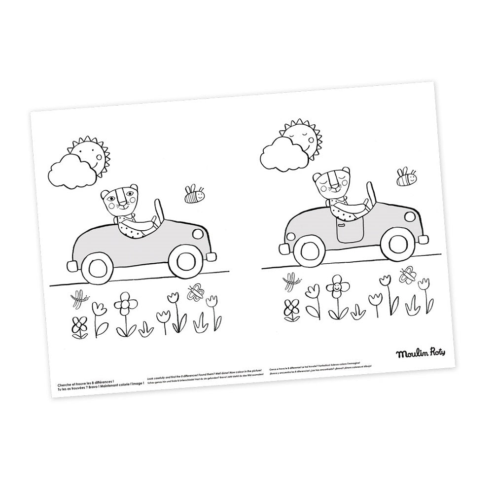 Colouring Placemats Popipop - set of 40 by Moulin Roty Baby and Kids Moulin Roty Prettycleanshop