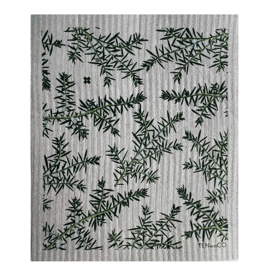 Reusable Swedish Sponge Cloth - Holiday/Winter Inspired by Ten & Co Holiday Ten and Co Juniper Greens Prettycleanshop