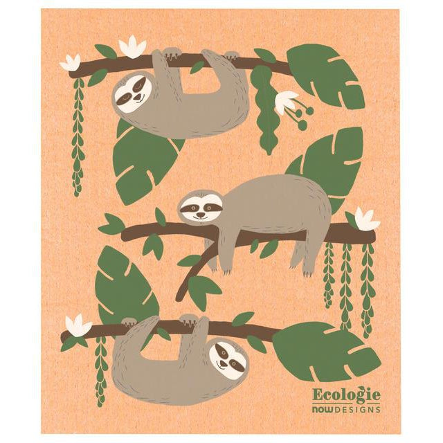 Reusable Swedish Sponges - Animals - by Ecologie Kitchen Now Designs Sybil Sloth Prettycleanshop