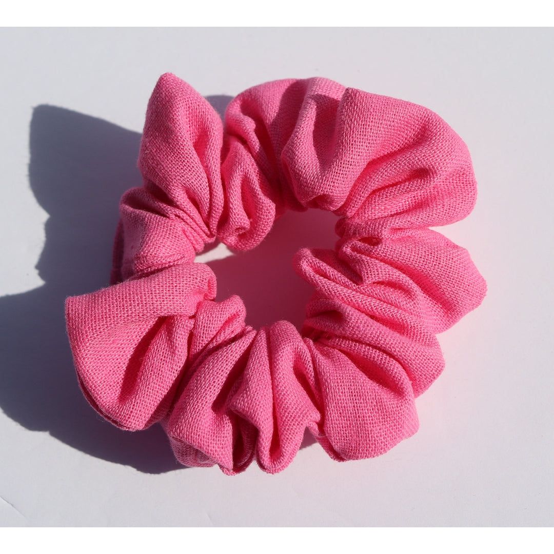 Scrunchies - Linen Hair Hart Creative Co Hot Pink Linen Prettycleanshop