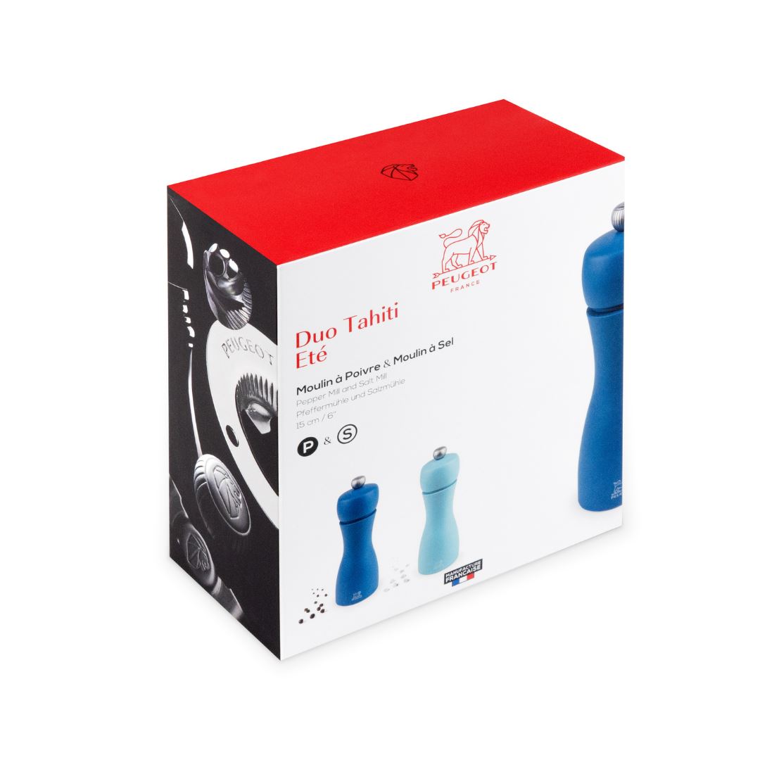 Tahiti Duo Salt & Pepper Mill Set - Summer Blue Kitchen Peugeot Prettycleanshop