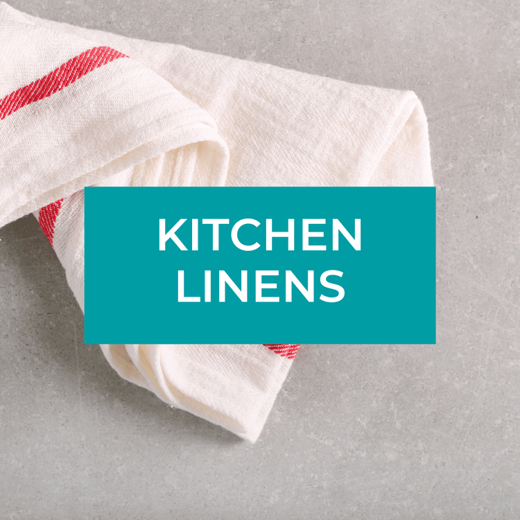 a collection of sustainable tea towels, napkins, cleaning cloths, made from natural materials