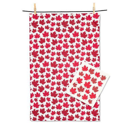 Maple Leaf Swedish Sponge & Kitchen Tea Towel