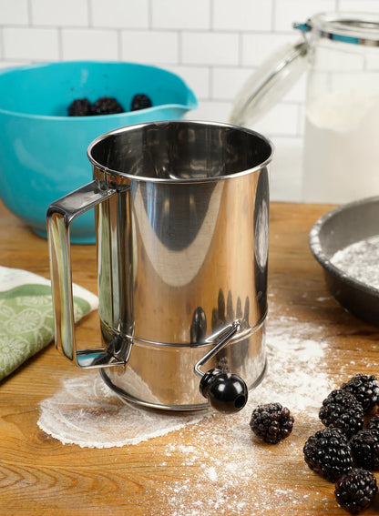Crank Style Flour Sifter - 3 Cup
