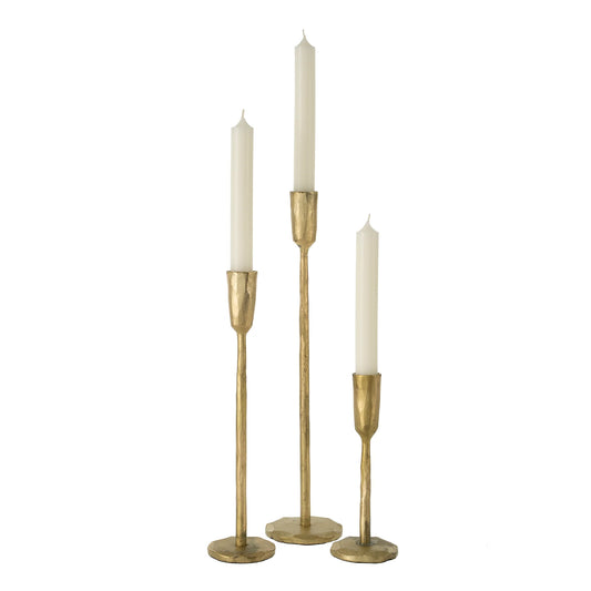 Luna Forged Candlestick - Gold