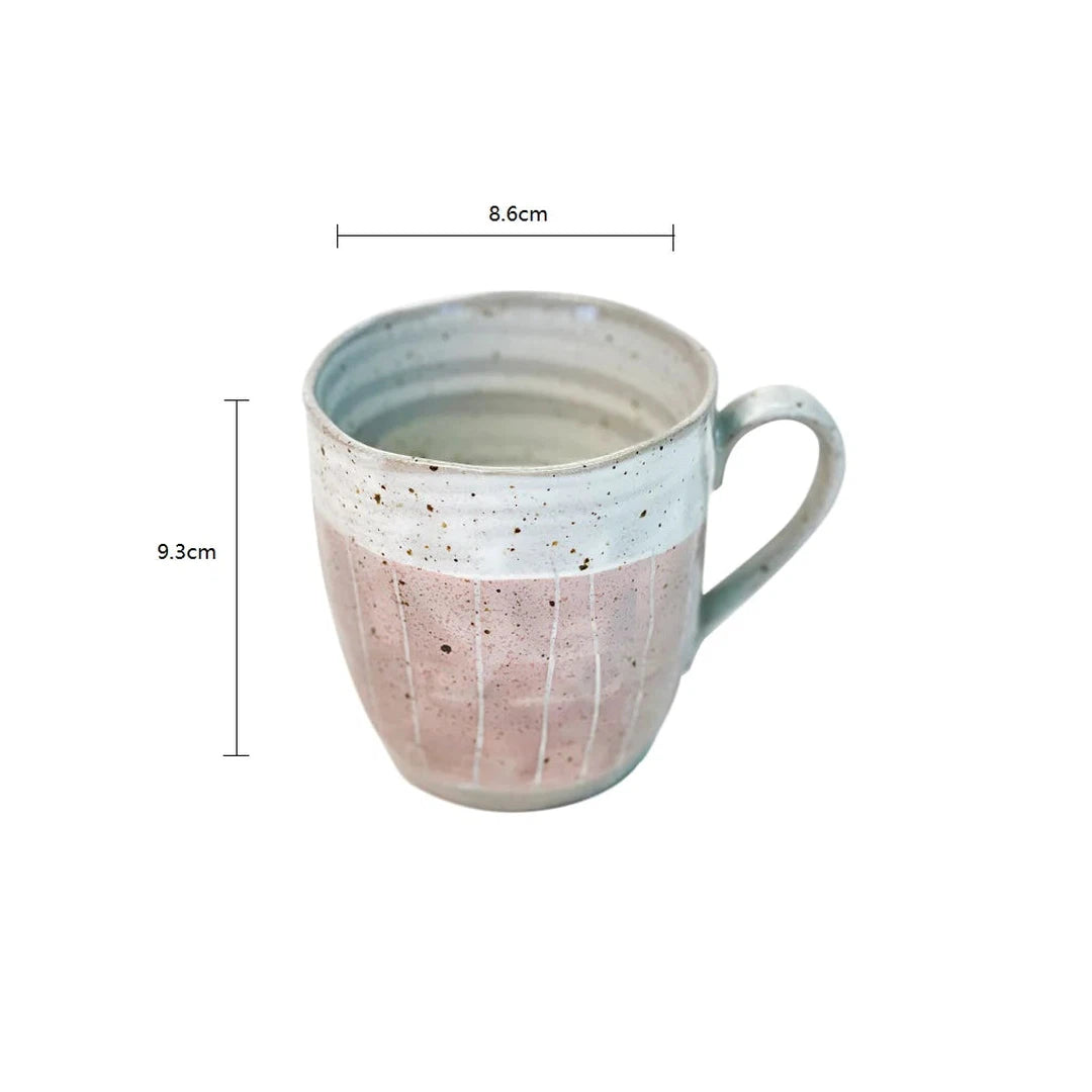 Handmade Grey and Pink/White Mug