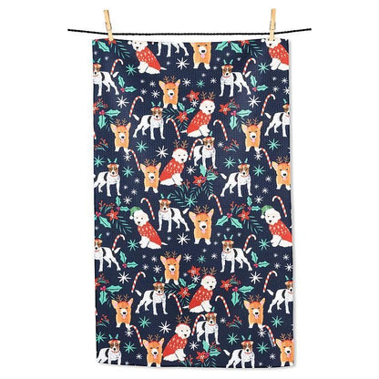 Holiday Dog Kitchen Towel