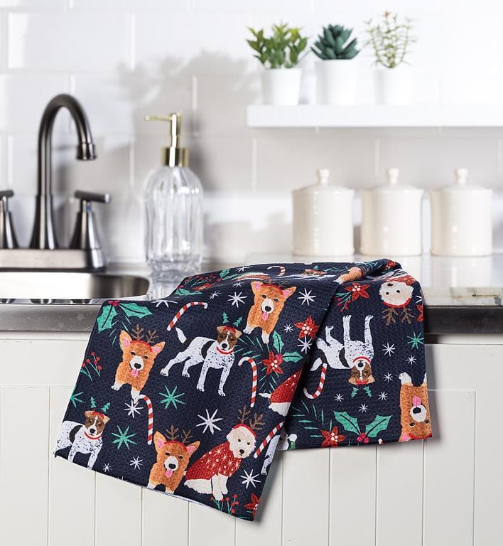 Holiday Dog Kitchen Towel