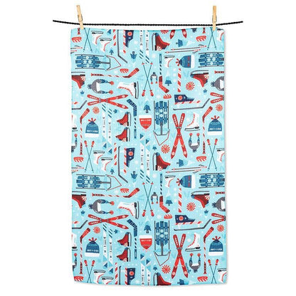 Winter Sports Equipment Kitchen Towel