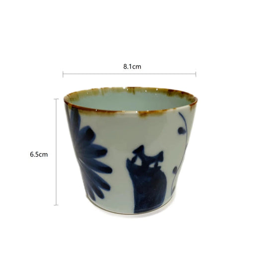 Blue Cat Handmade Low Tea Cup