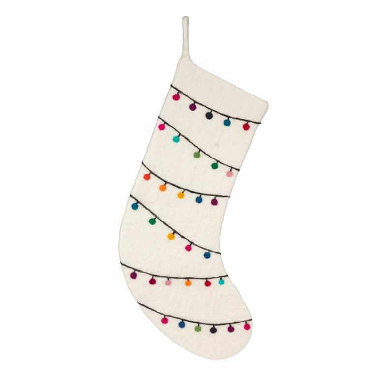 Christmas Light Felt Stocking-Pretty Clean Shop