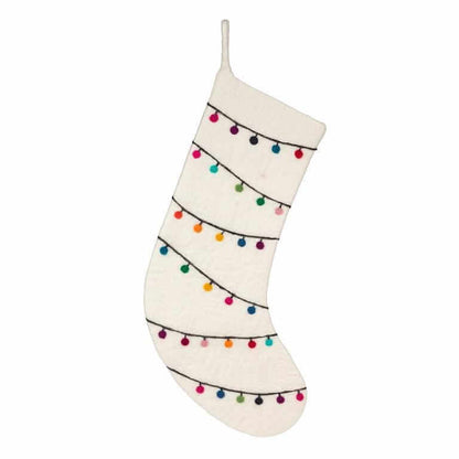 Christmas Light Felt Stocking-Pretty Clean Shop