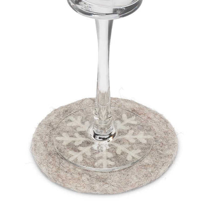Snowflake Felt Wool Coaster-Pretty Clean Shop