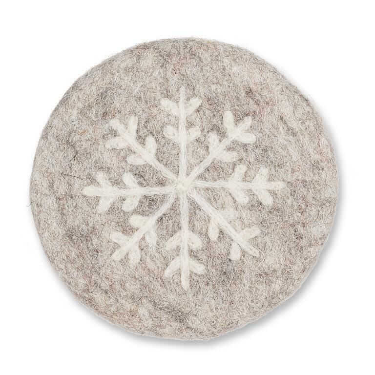 Snowflake Felt Wool Coaster-Pretty Clean Shop