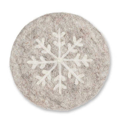 Snowflake Felt Wool Coaster-Pretty Clean Shop
