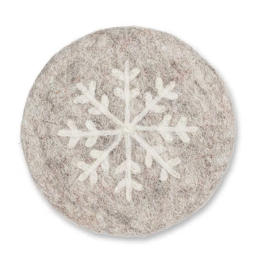 Snowflake Felt Wool Coaster-Pretty Clean Shop