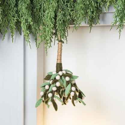 Felt Wool Mistletoe Branch Ornament-Pretty Clean Shop
