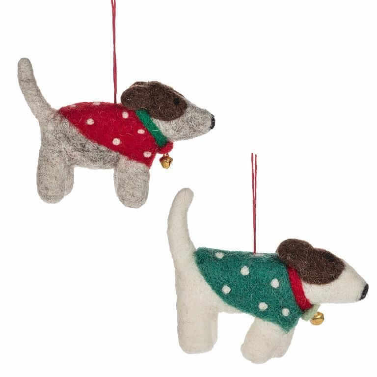 Felted Wool Dogs In Coats-Pretty Clean Shop