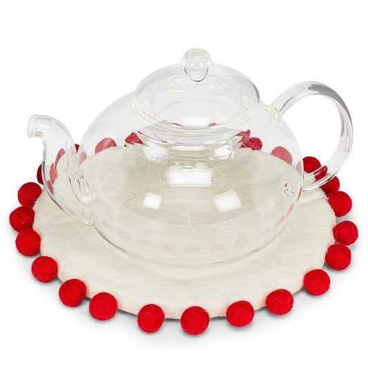 Pompom Edge Trivet Holiday | prettycleanshop.myshopify.com