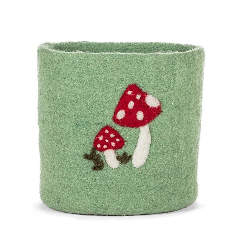 Felt Mushroom Planter Medium - Mint