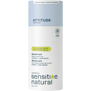 Plastic Free Natural Deodorant - Unscented for Sensitive Skin (Oatmeal)