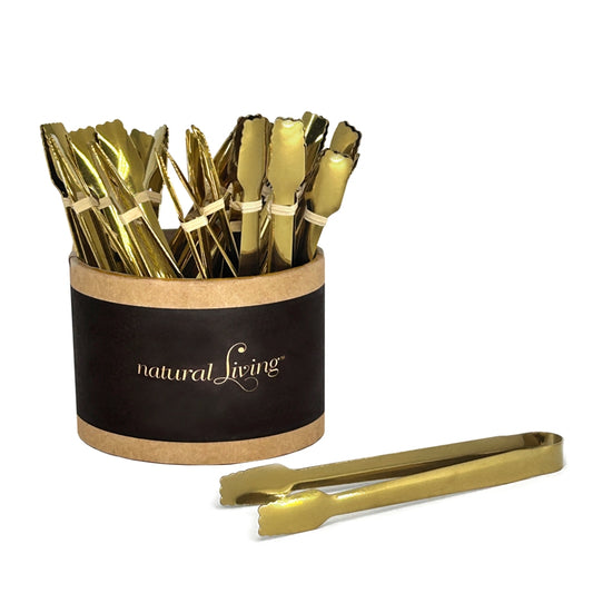 Metal Small Serving Tongs - Gold Finish