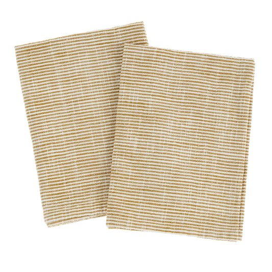 Chef Stripe Kitchen Tea Towels - Set of 2