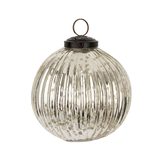 Silverfrost Holiday Ornament, Ribbed