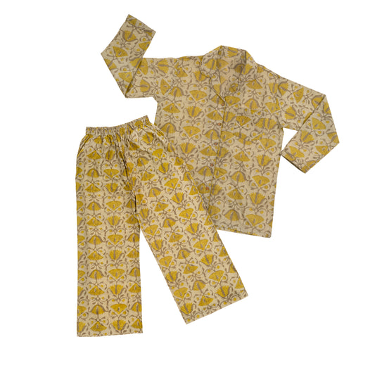 Lotus Block Print Pyjama Set
