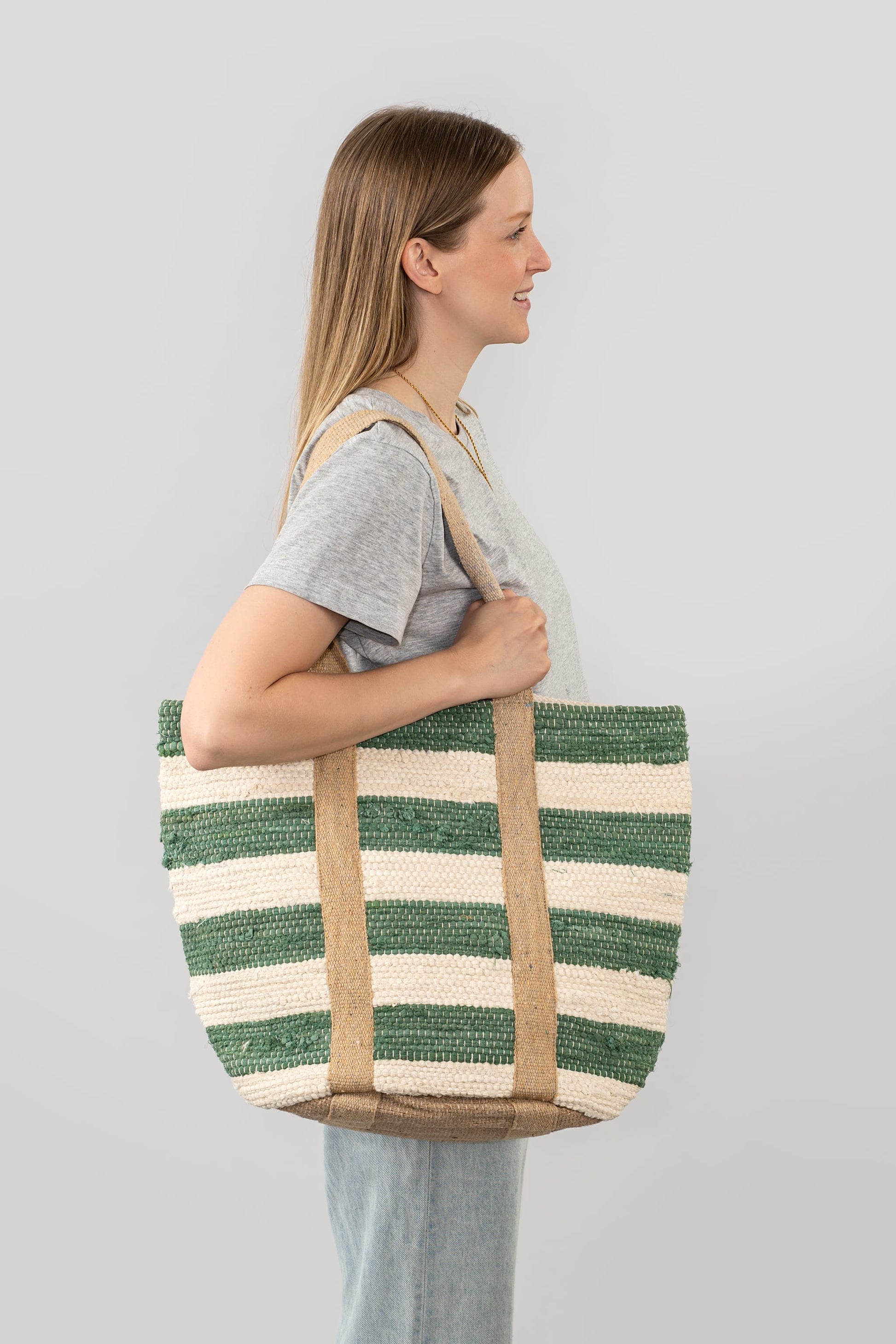 Beach Stripe Basket Tote | prettycleanshop