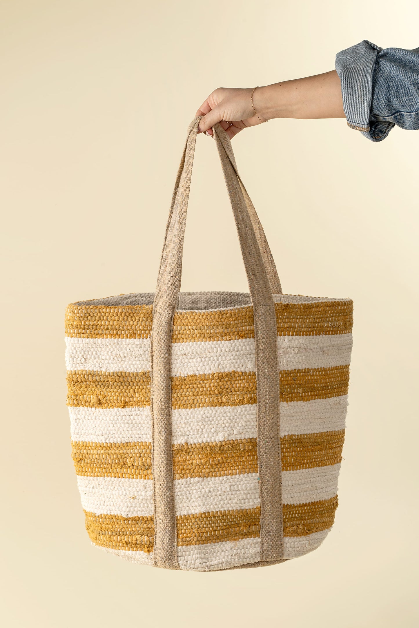 Beach Stripe Basket Tote | prettycleanshop