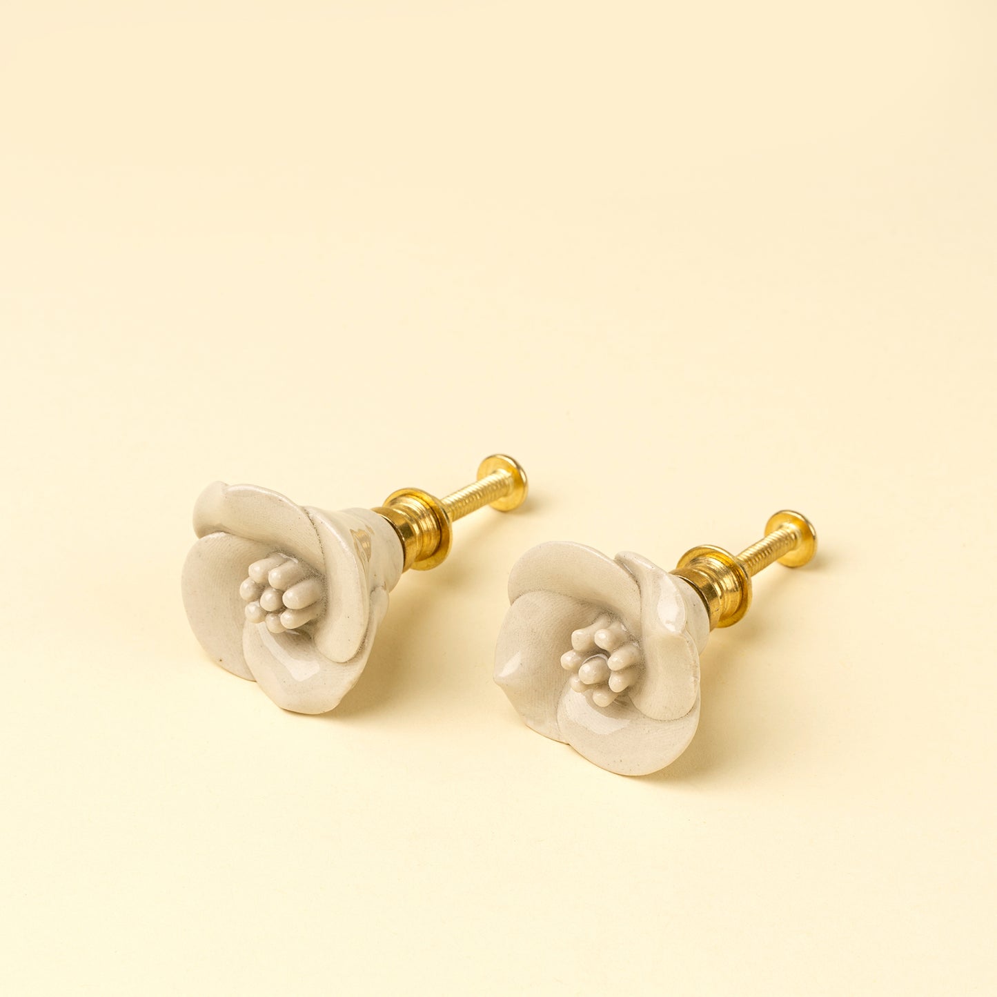 Flower Ceramic Knobs (Set of 2)