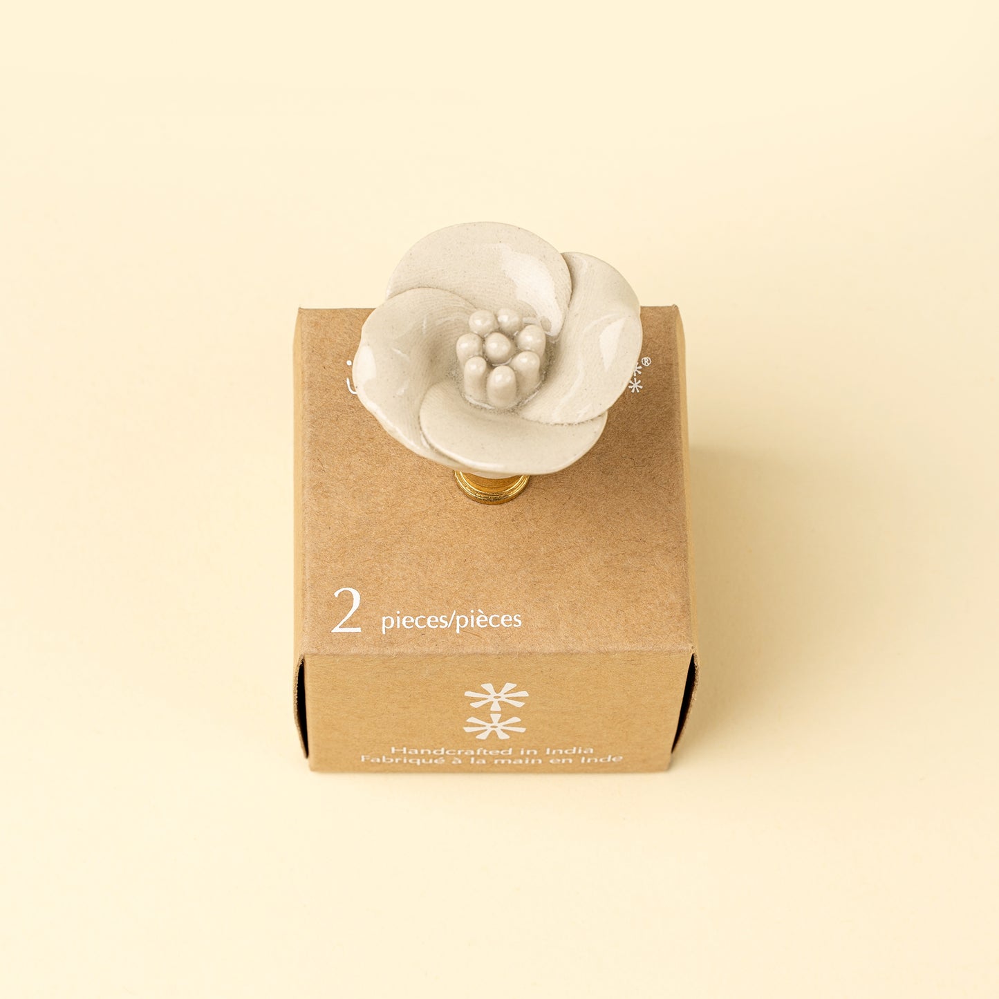 Flower Ceramic Knobs (Set of 2)