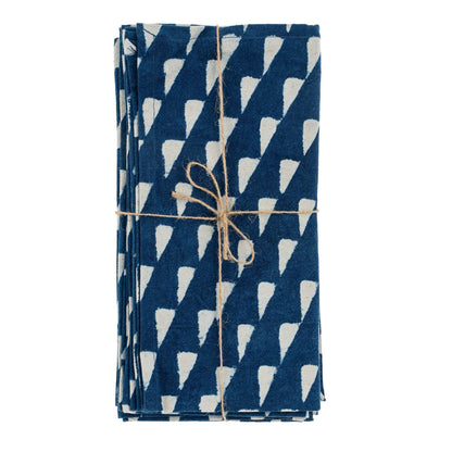 Indigo Block Print Napkin - Set of 4-Cloth Napkins-Pretty Clean Shop
