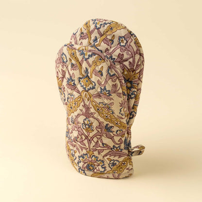 Luna Vine Block Print Oven Mitt-Pretty Clean Shop