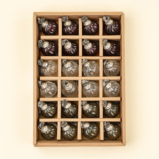 Twisted Holiday Baubles 1.5" - Set of 24