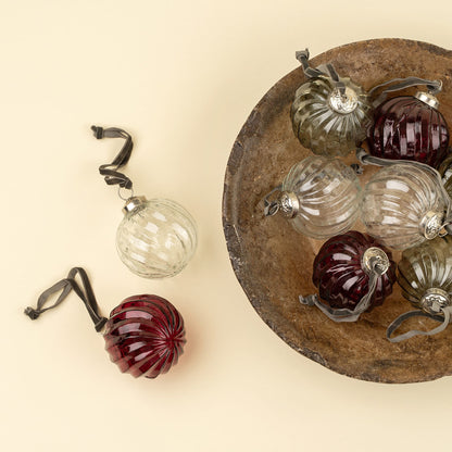 Twisted Holiday Baubles 3" - Set of 9
