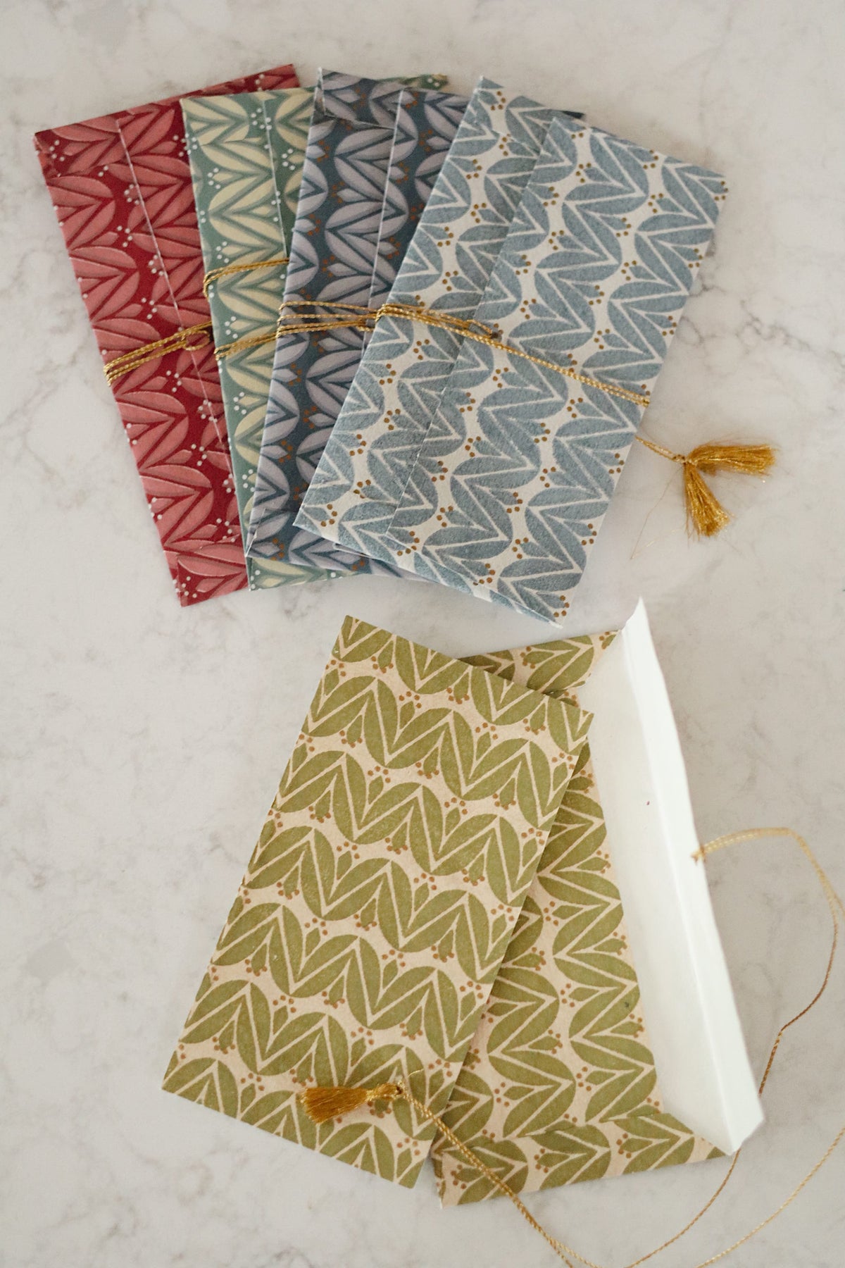 Laurel Block Print Envelope/Card