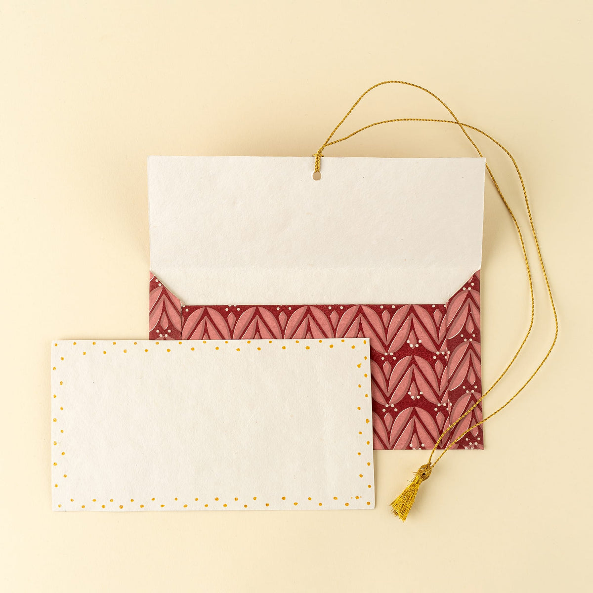 Laurel Block Print Envelope/Card