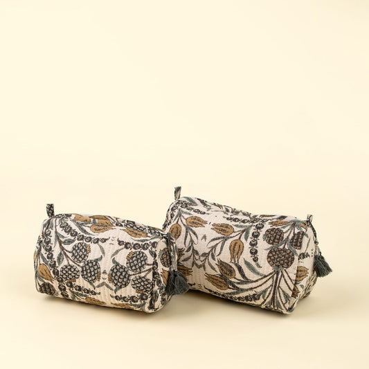 Tropicana Quilted Vanity Pouches - set of 2