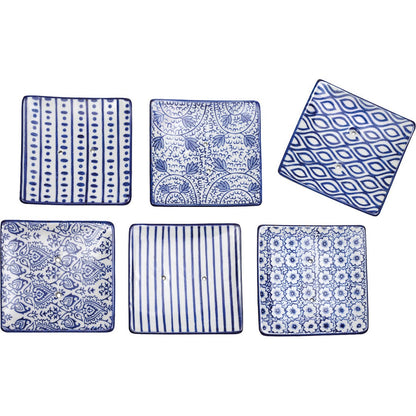Blue Square Soap Dish Assorted Patterns