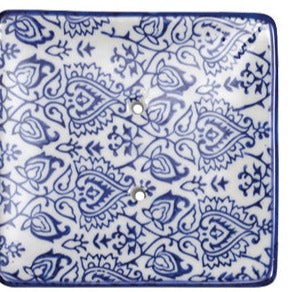 Blue Square Soap Dish Assorted Patterns