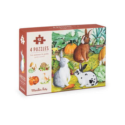 Grand Famille Animal Mini Puzzles - Set of 4 x 12pcs | prettycleanshop