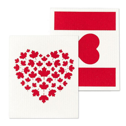 Reusable Swedish Sponge Canadian Flag - Set of 2 | prettycleanshop.myshopify.com