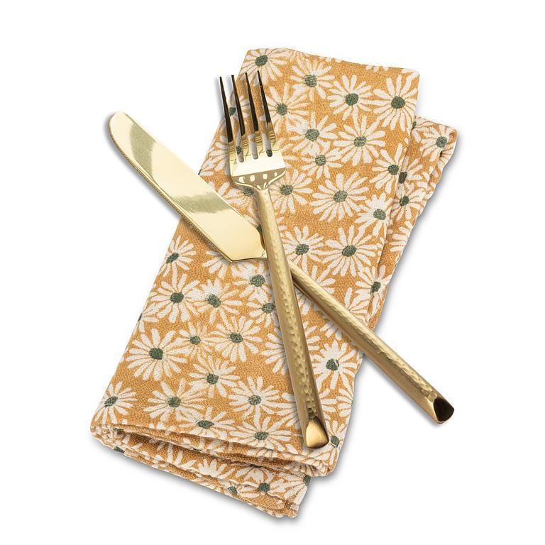Cotton Napkins Yellow Daisy - Set of 4 | prettycleanshop