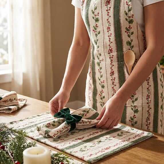 Hollyberry Stripes Apron-Pretty Clean Shop